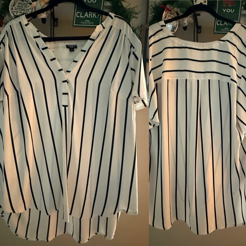 Torrid Black and White Striped Harper